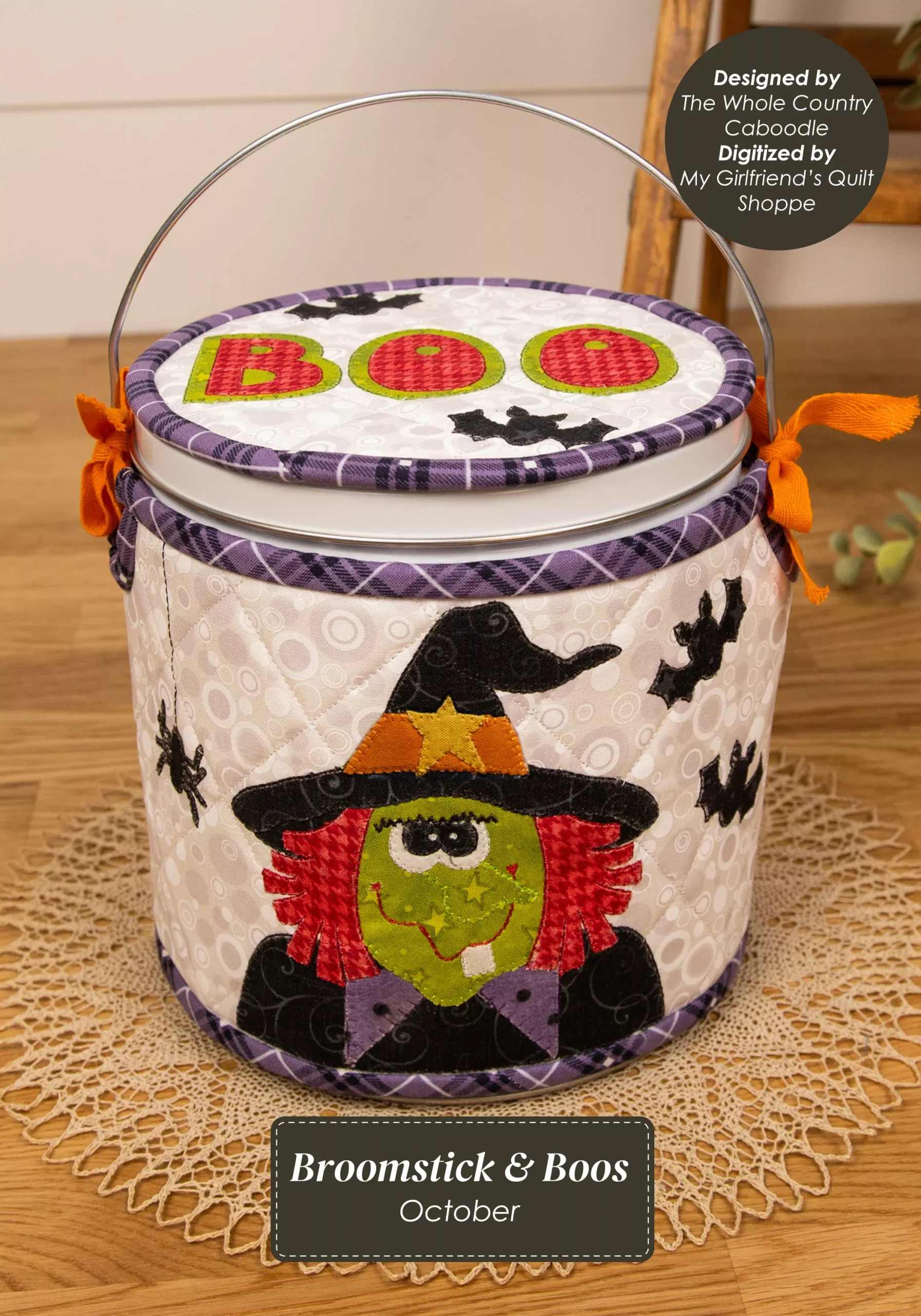 The Whole Country Caboodle Broomsticks and Boos Cozy Kit - Machine Embroidery