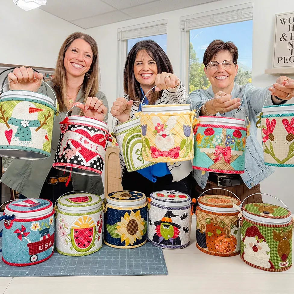 Whole Country Caboodle Canister Cozies Fabric Kit Machine Embroidery