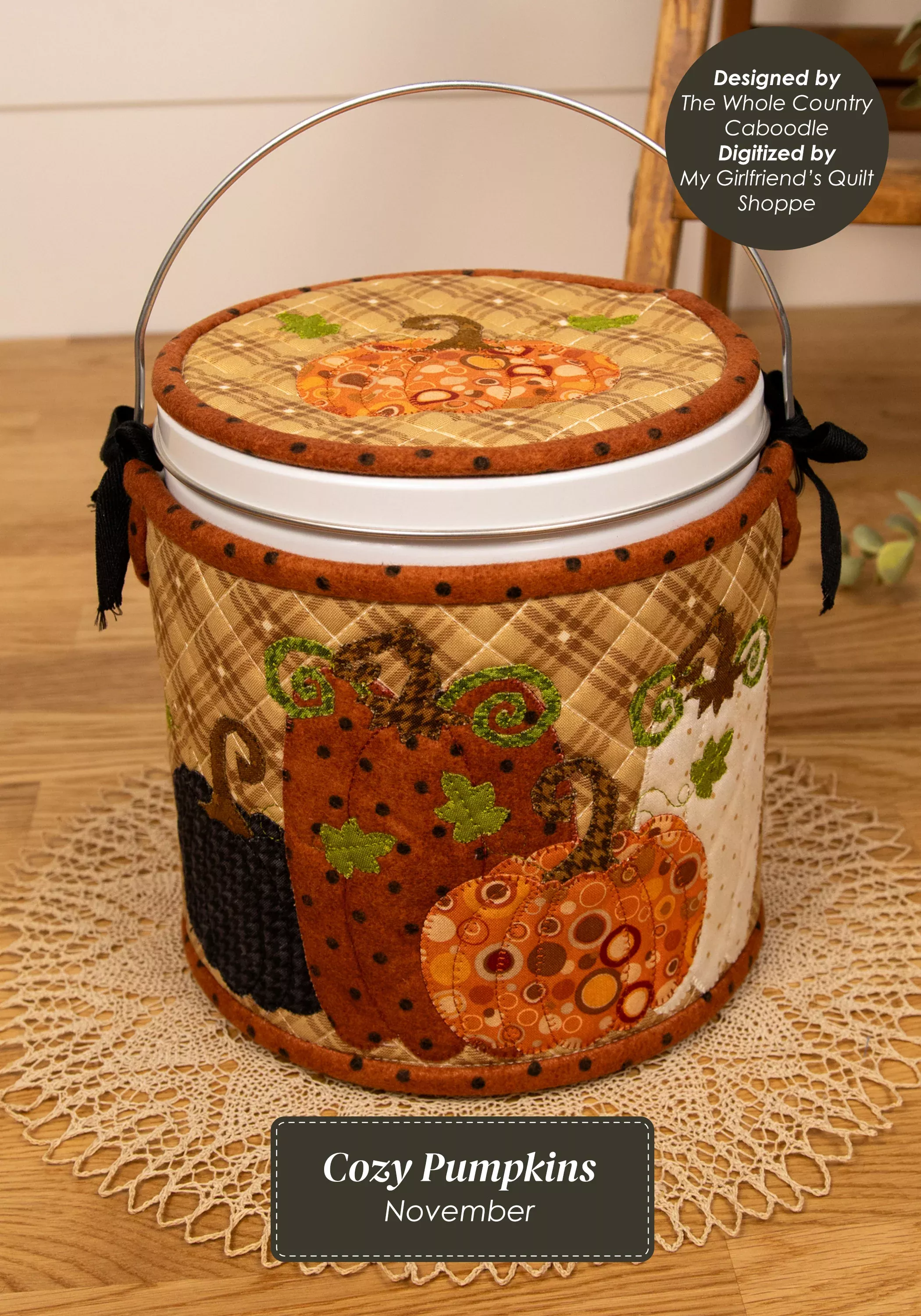 The Whole Country Caboodle Cozy Pumpkins Cozy Kit - machine Embroidery