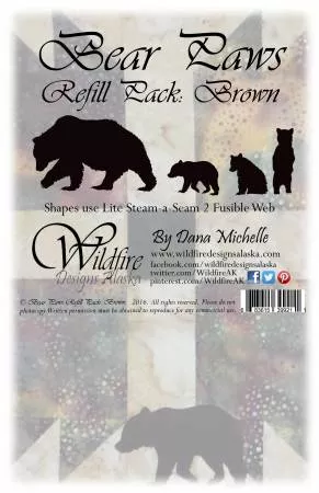 Wildfire Designs Bear Paws Refill Pack in BROWN WDA1601RBR '