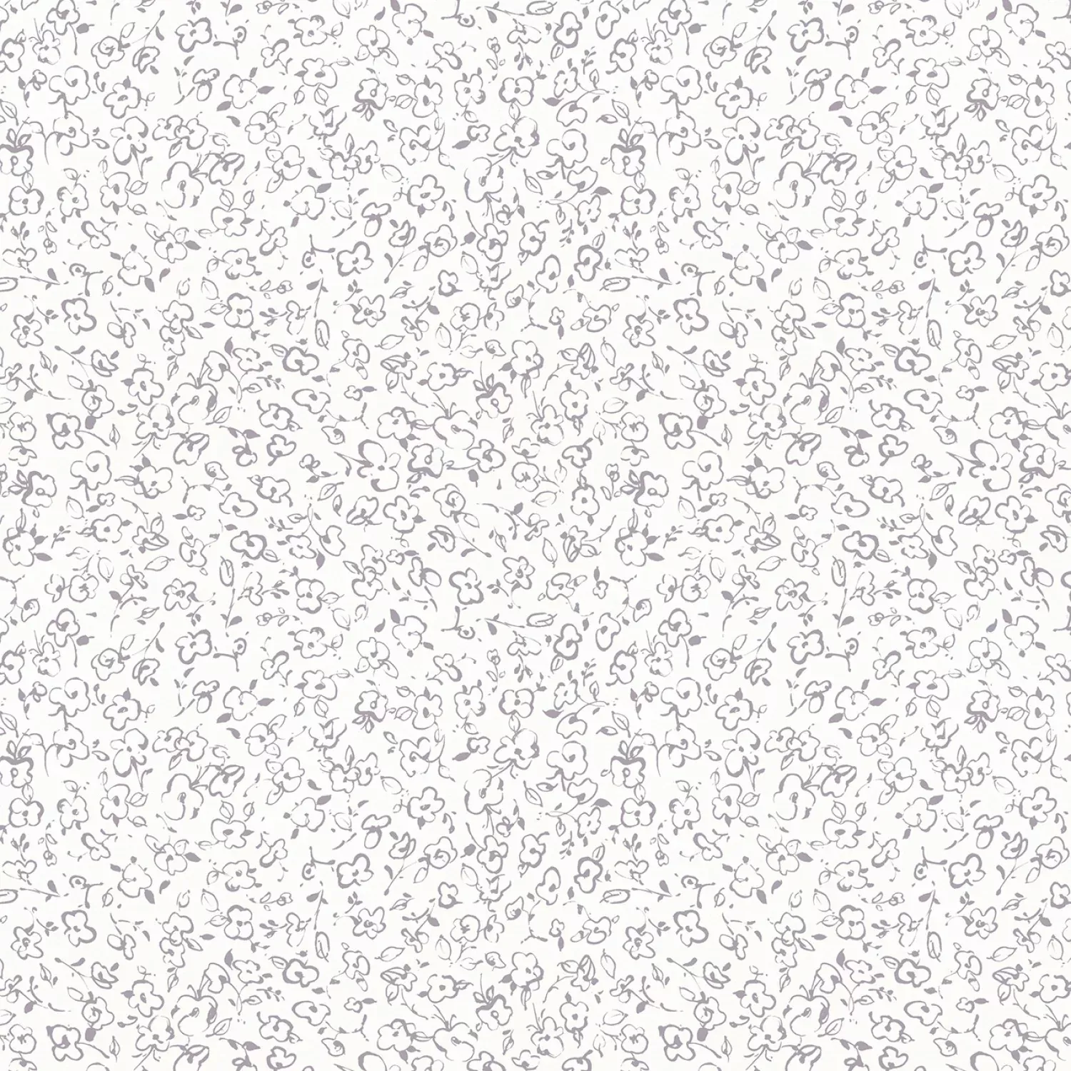 Wilmington Prints Au Naturel Ivory Purple Floral Doodle Fabric