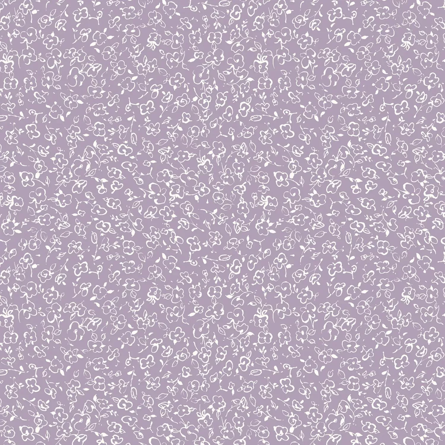 Wilmington Prints Au Naturel Purple Ivory Floral Doodle Fabric