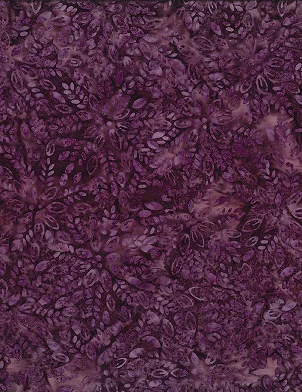 Wilmington Prints Plum Bouquet Florals And Leaves Plum Batik Fabric ONLINE PURCHASE ONLY