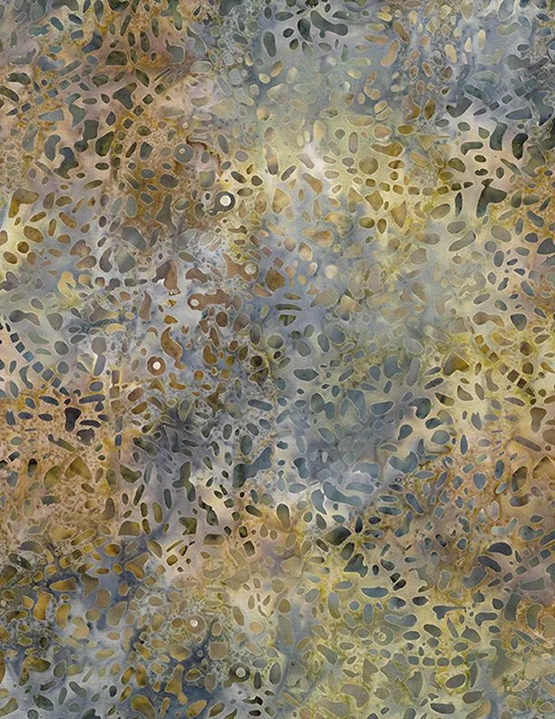 Wilmington Prints Plum Bouquet Spots Cream Blue Batik Fabric ONLINE PURCHASE ONLY