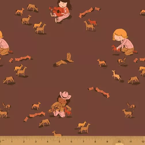 Windham Fabrics 52753-6 Play Horses Cocoa Far Far Away 3 193035080557^