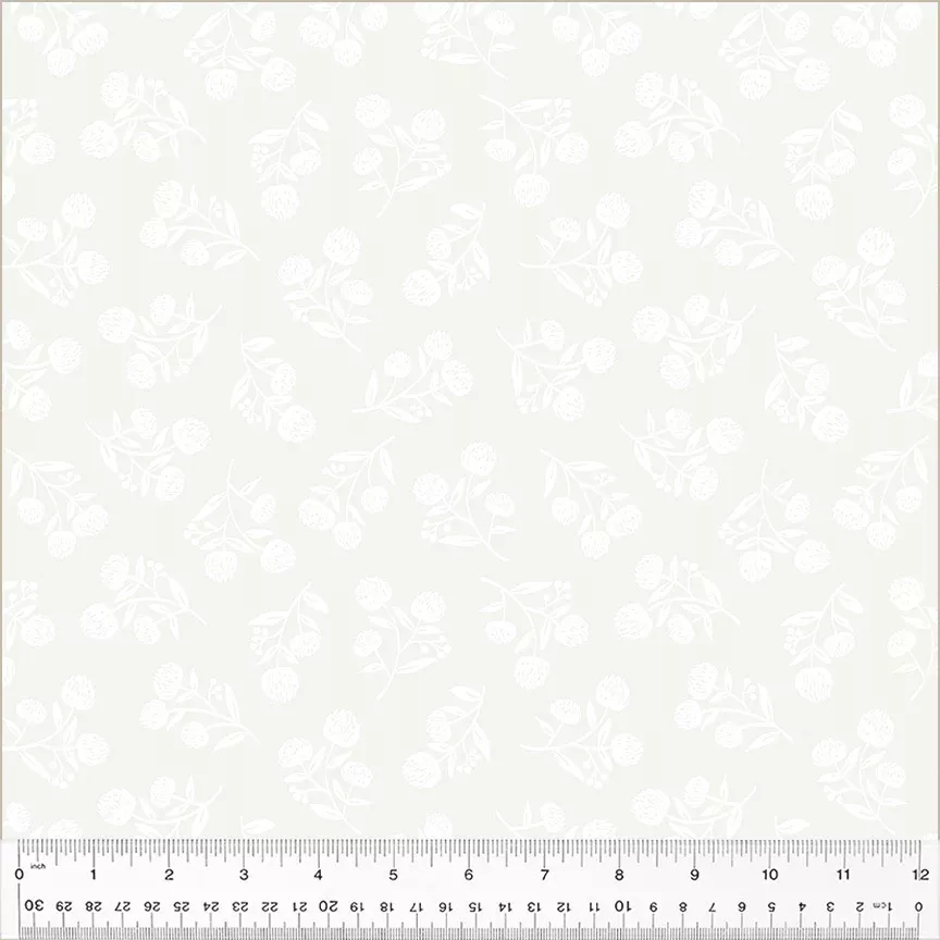 Windham Fabrics Clover & Dot White On White Clover Fabric