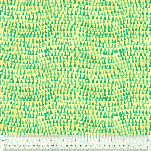 Windham Fabrics Wild North Pale Yellow Triangle Tops Fabric ONLINE PURCHASE ONLY