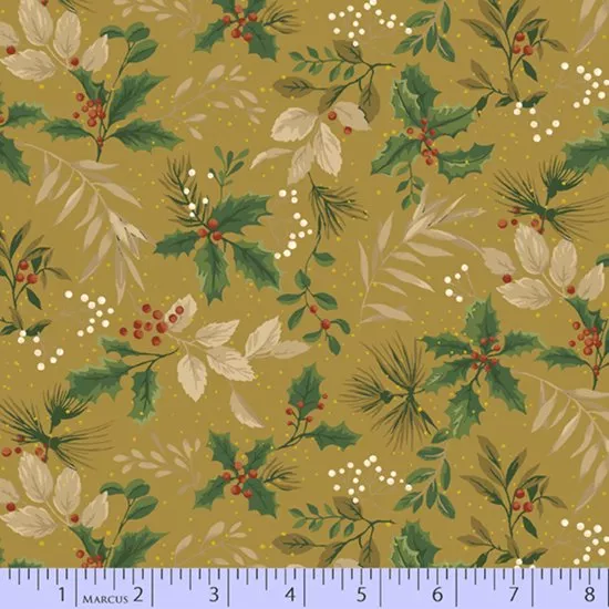Winter Botanicals R2105-Gold 2-1/8Yds End of Bolt Clearance
