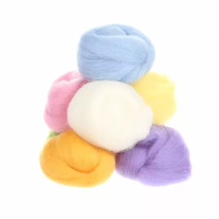 Wistyria Wool Roving Assortment Cotton Candy