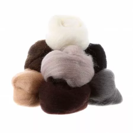 Wistyria Wool Roving Neutrals