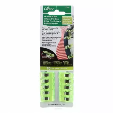 Wonder Clips Neon Green 10pc 3180CV
