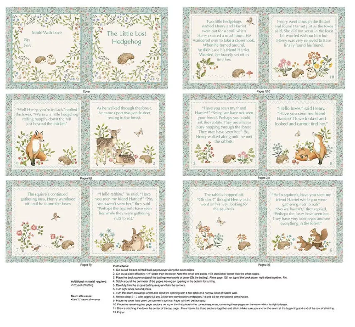 Woodland Heart Cream Multi Book Panel