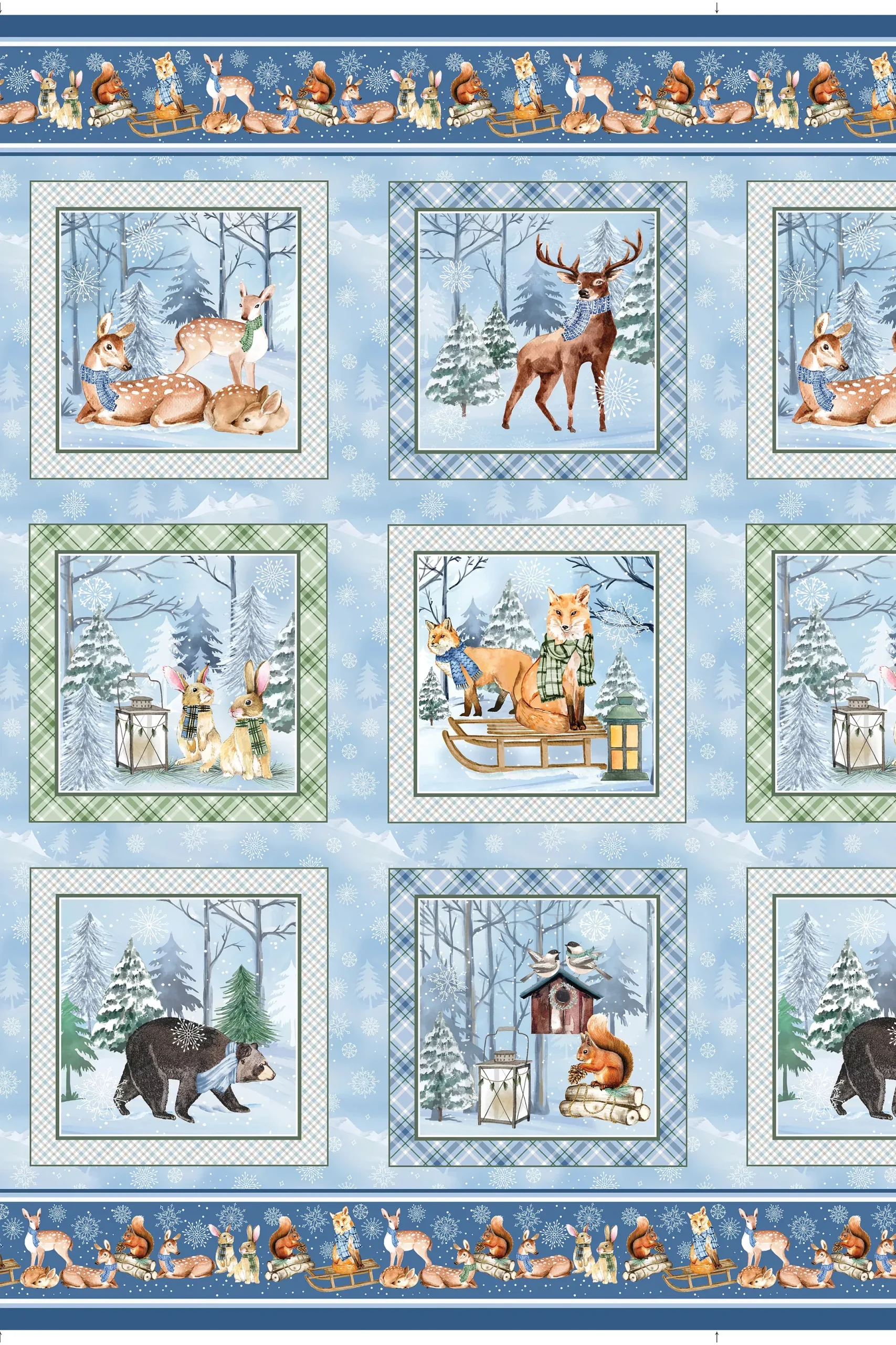Woodland Wonderland - Panel Blue-approx 24x42