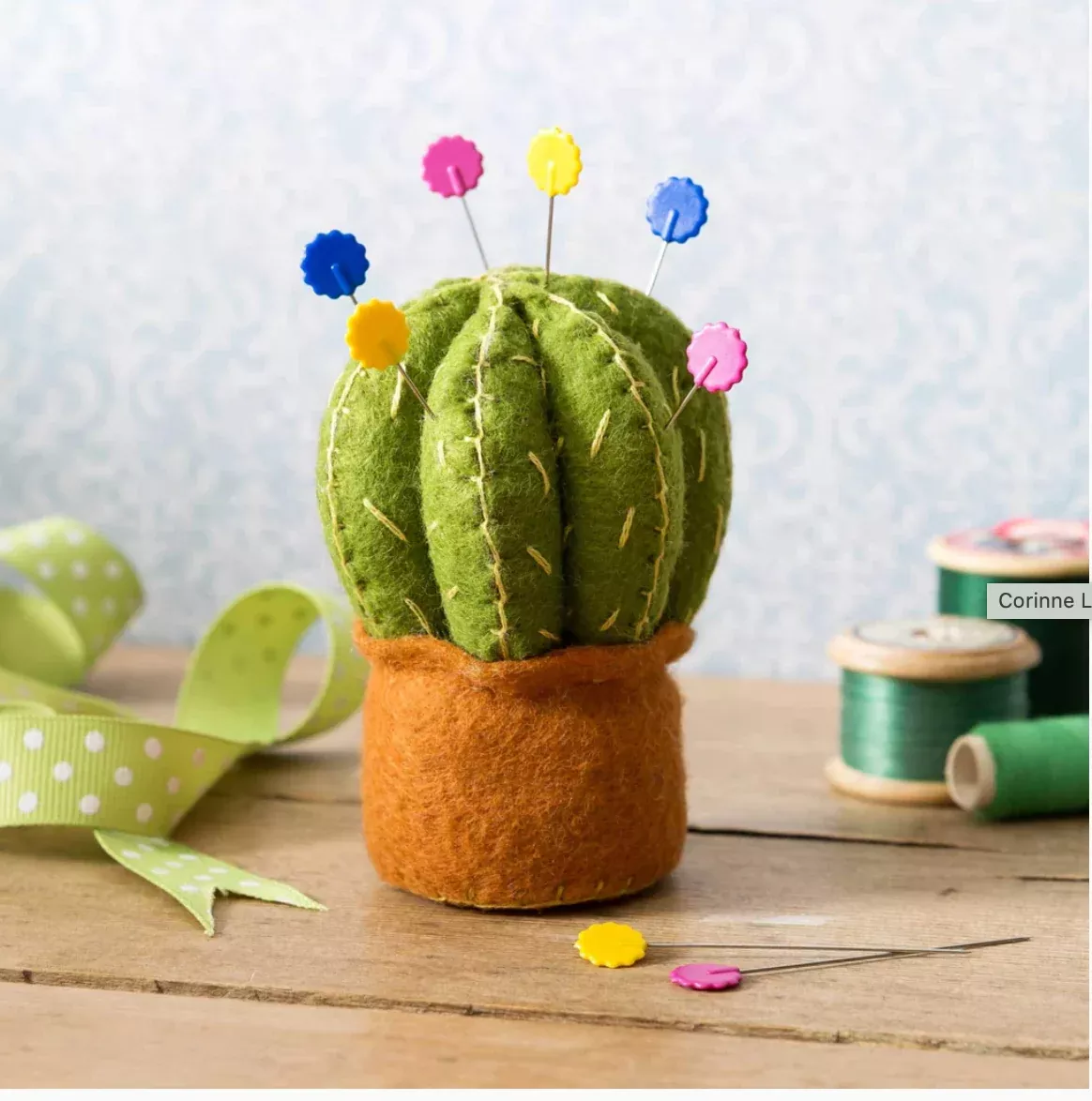 Wool Mix Felt Cactus Pincushion Kit