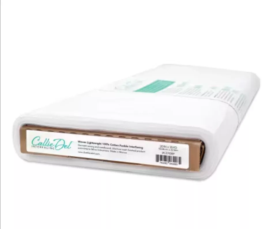 Woven Lightweight 100% Cotton Fusible Interfacing 20in wide