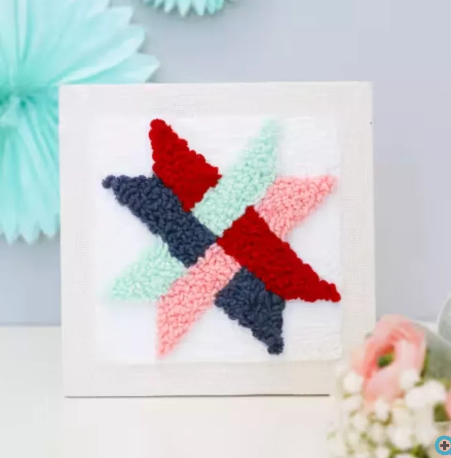 Woven Star Quilt Block Punch Needle Kit