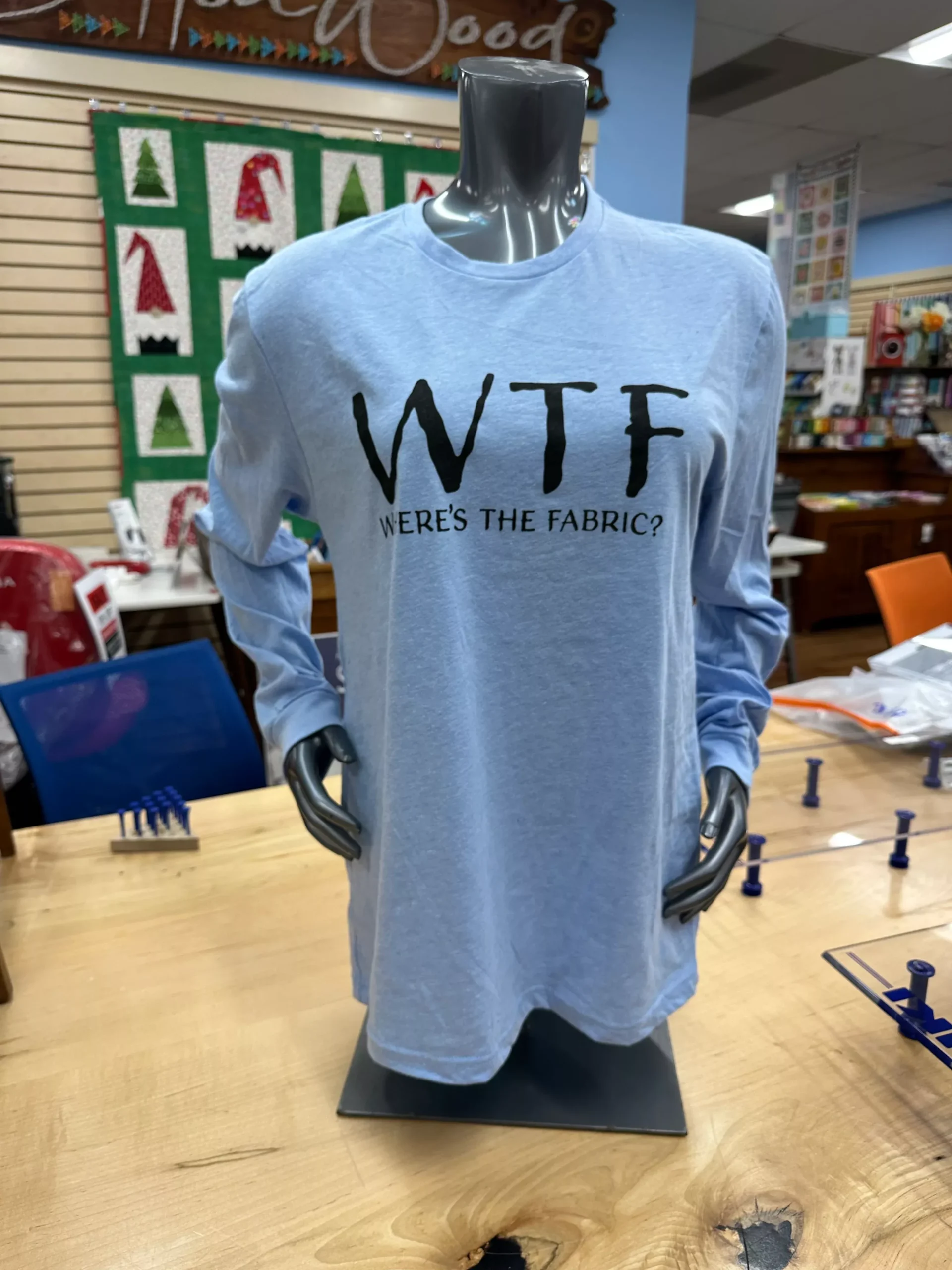 WTF Long Sleeve Tshirt - Carolina Blue Heather