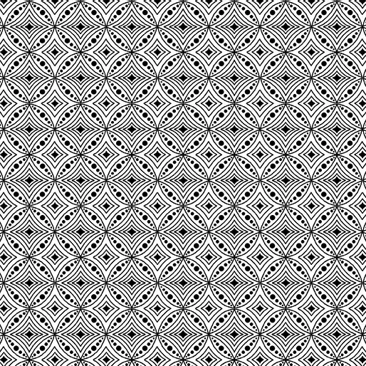 Xanadu in Diamond Circles White/Black By Benartex 16158-09