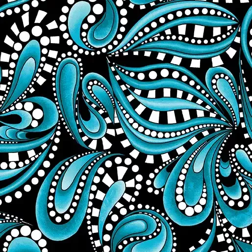 Xanadu in Paisley Rhythm Teal By Benartex 16155-84