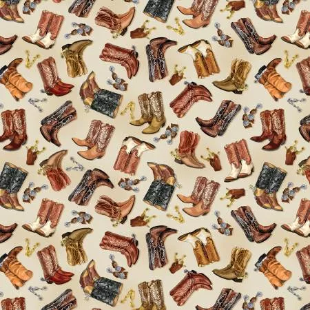 Yellowstone in Ecru In The Saddle By Benartex Fabrics 14474B-07