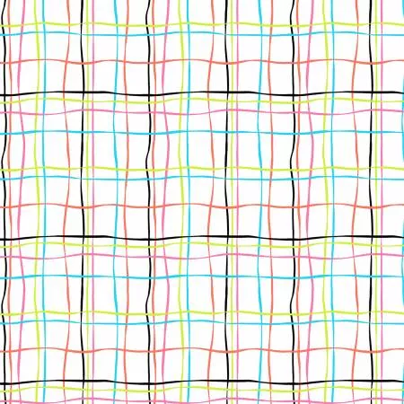 Yesteryear in White Wobbly Plaid by Michael Miller DDC12175-WHIT
