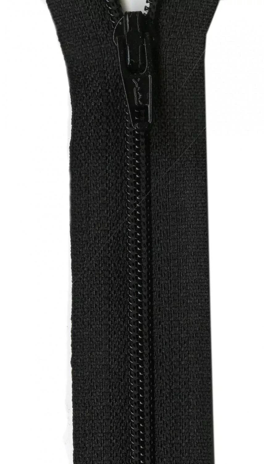 YKK Ziplon Zipper 22 Inch Black - ZIP22-580