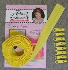 YKK Zipper Tape 3 yards 8 Slides Lemon ENR-L *