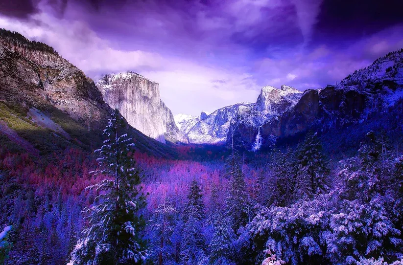 Yosemite in Winter - Digitally printed Fabric Panel by Focus On Fabric