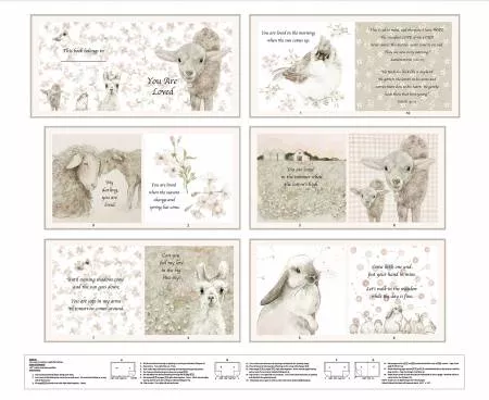 You are Loved Pink/Taupe 36in Book Panel