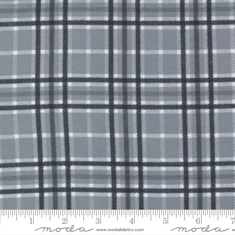 Yuletide Gatherings Flannel Woodland Plaid Smoke Snow