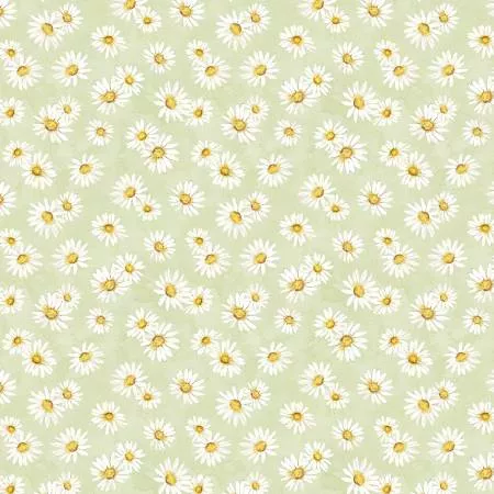 Zest for Life in Daisy Toss Green by Wilmington Prints 19156-715