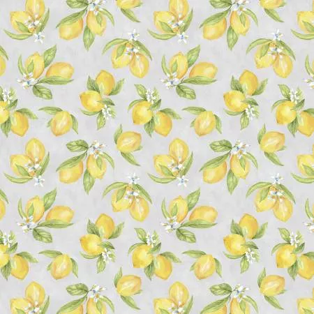 Zest for Life in Lemon Toss Gray by Wilmington Prints 19155-957