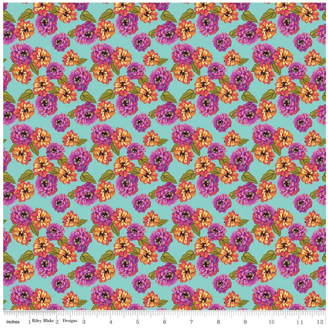 Zinnias-Aqua