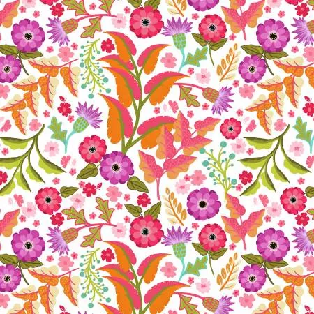 Zinnias-Floral White
