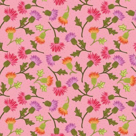 Zinnias-Thistles-Pink