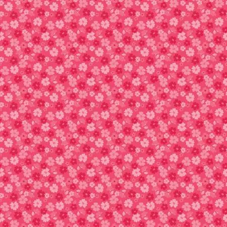 Zinnias-Tossed Flowers-Hot Pink