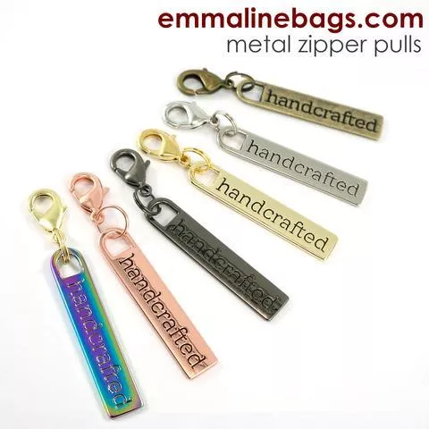 Zipper Pull "Handcrafted"-Iridescent Finish - Emmaline Bags EBPULL-2IRI
