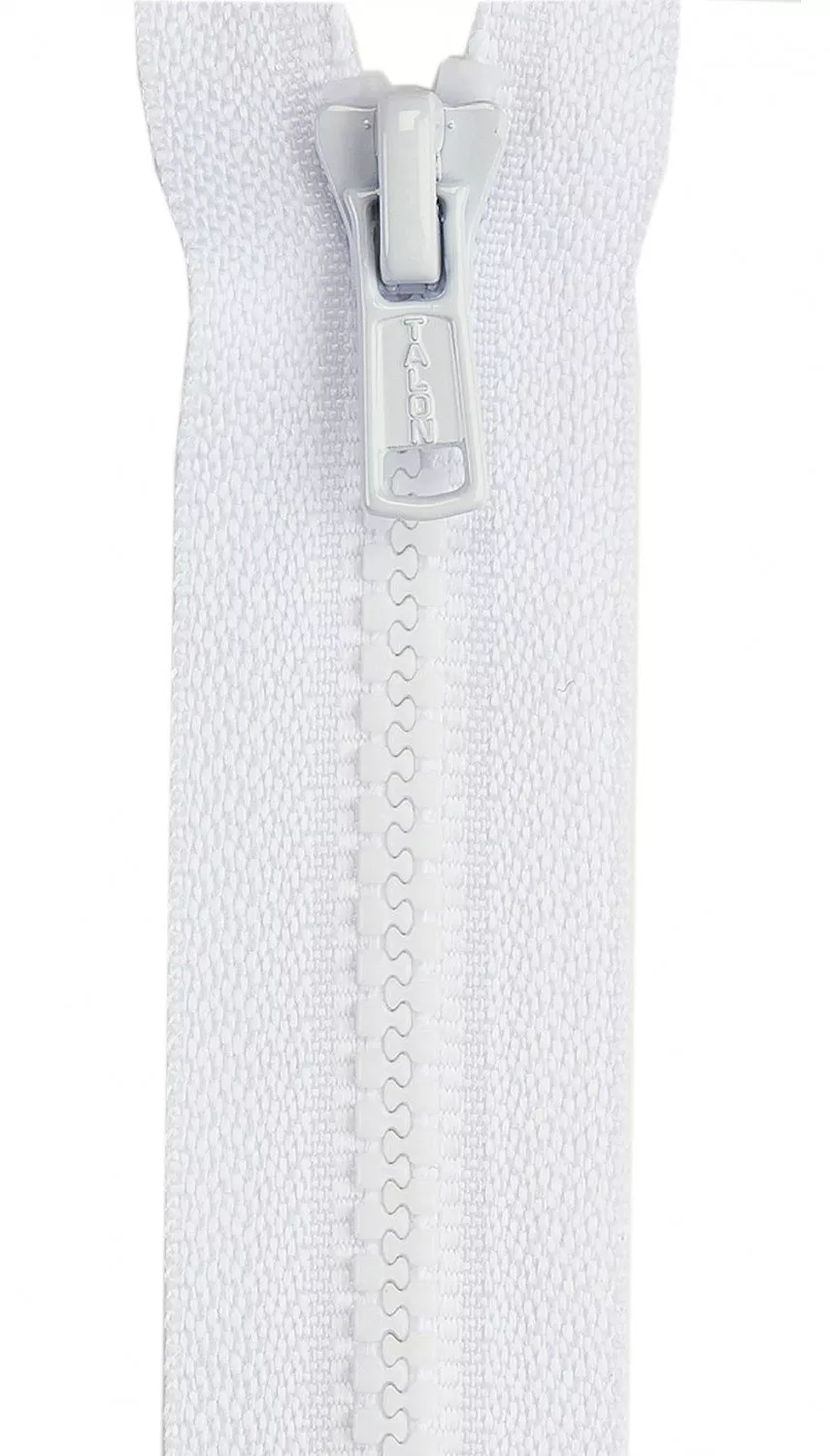 Zipper - Separating Medium Weight 12in White
