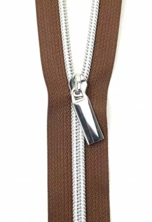 Zipper Tape Brown with Nickel 3 Yards