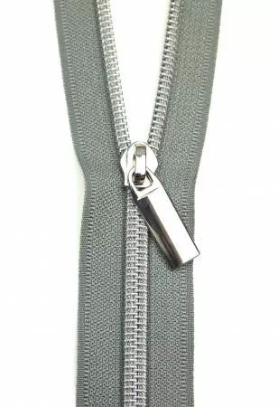 Zipper Tape Grey with Nickel 3 Yds
