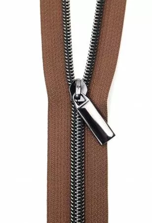 Zippers By The Yard Brown Tape Gunmetal