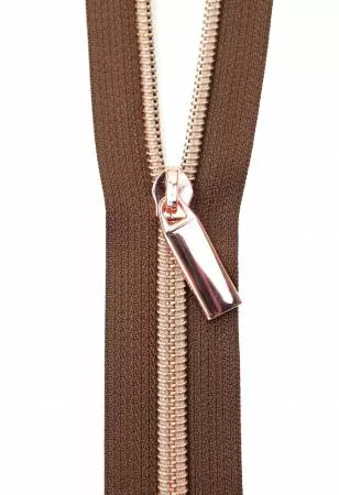 Zippers By The Yard Brown Tape Rose Gold