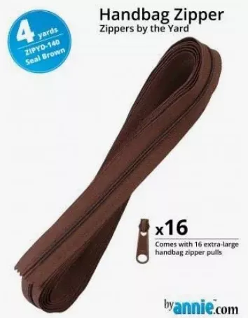Zippers by the Yard by Annie - Seal Brown #140