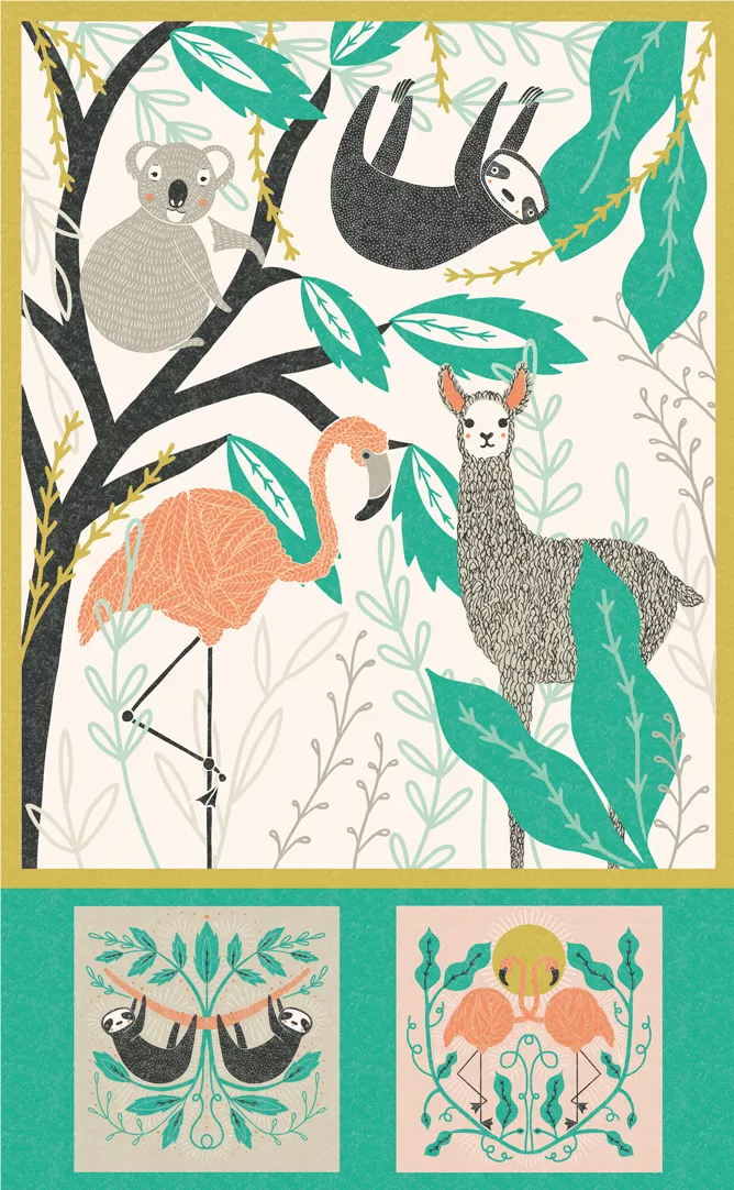 Zoology Snuggles Panel Multi